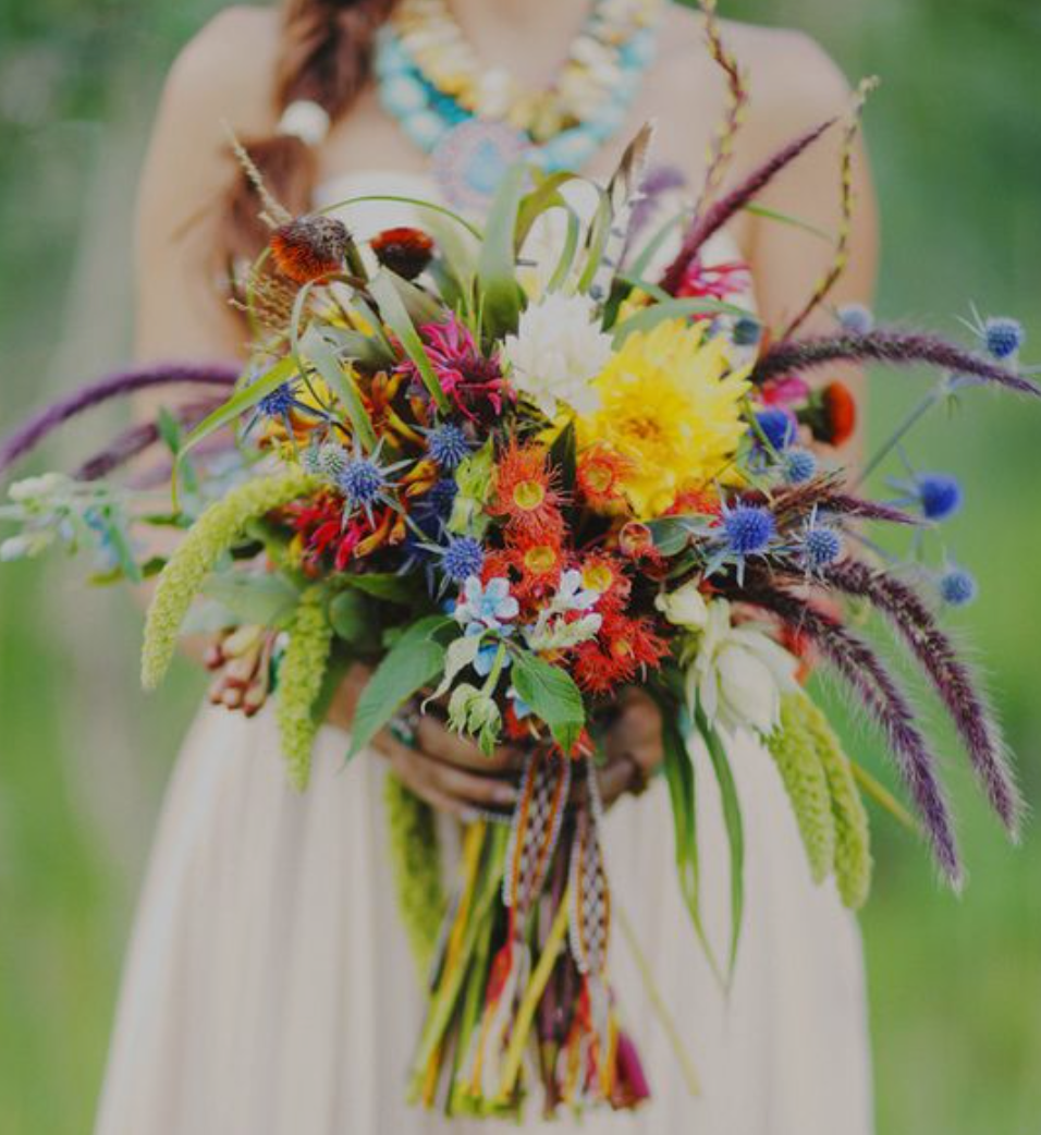 Pinterest image of colorful bouquet.