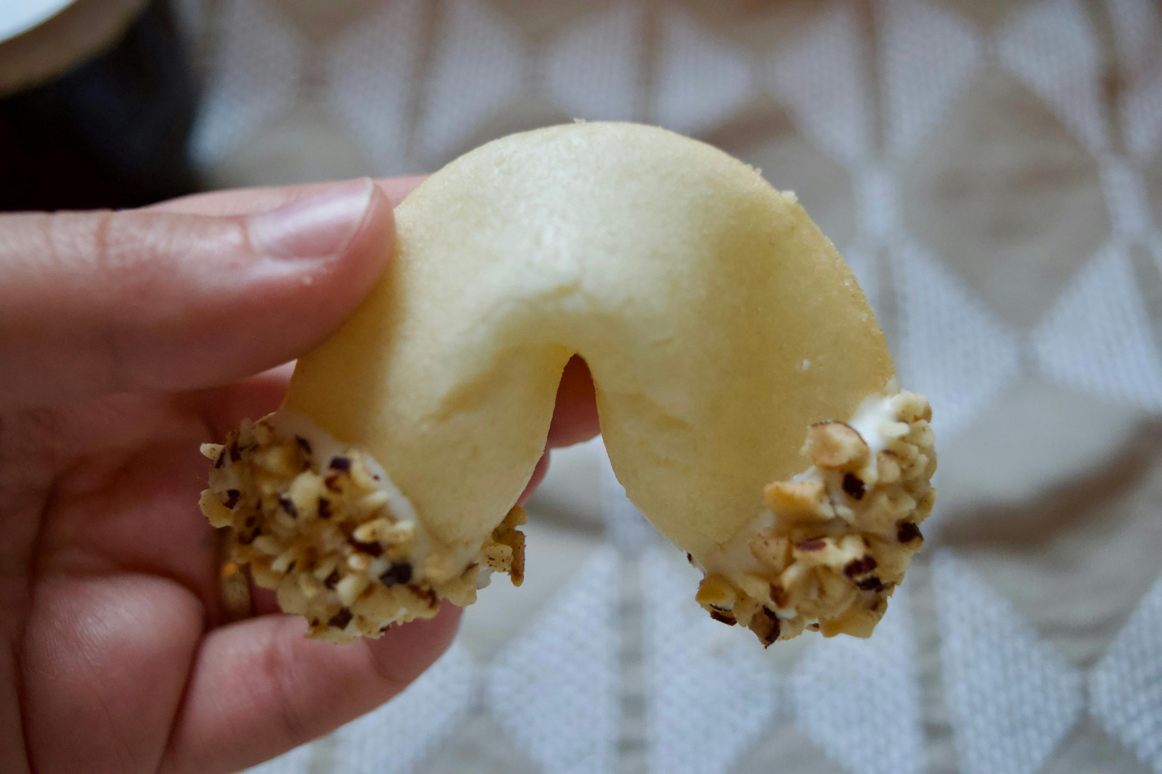 An almond fortune cookie