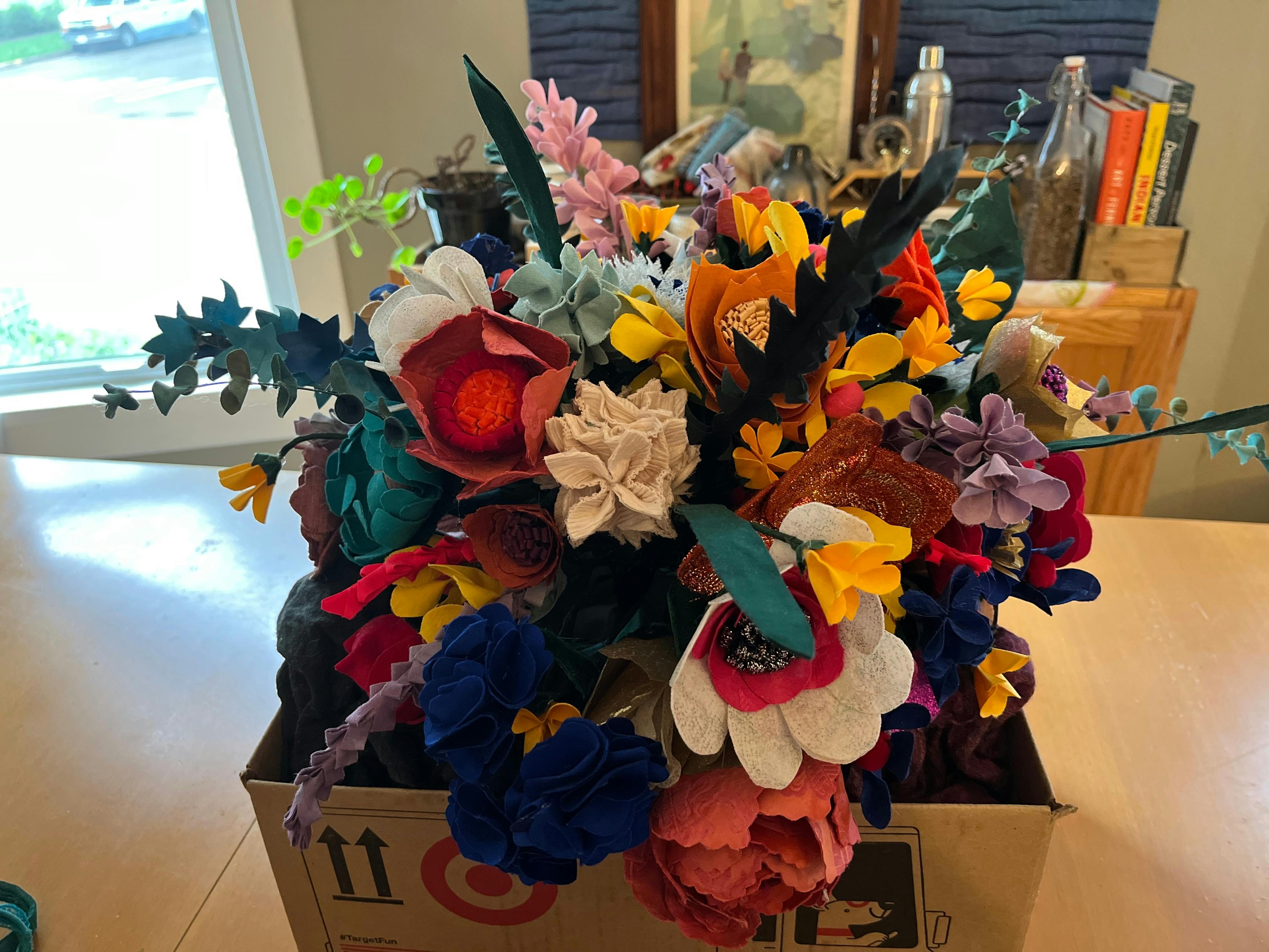 The bouquet in the box