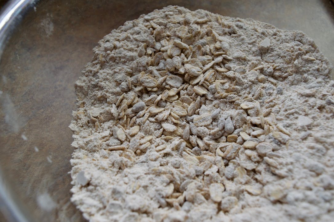 A bowl of dry ingredients.
