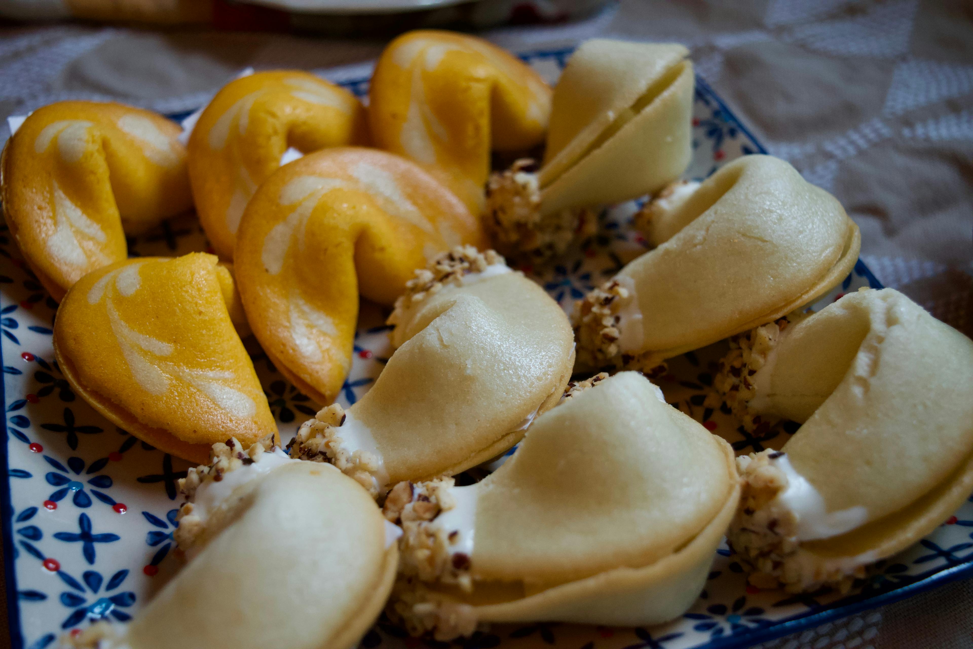 A plate full of fortune cookies